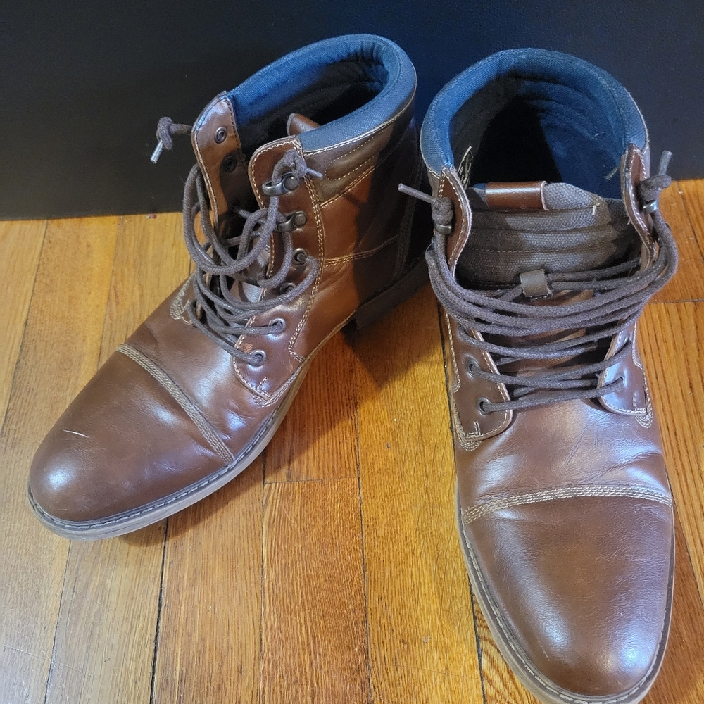 Sonoma Brown Leather Lace-Up Boots